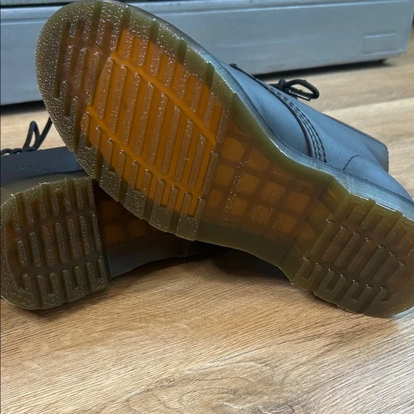 Dr. Martens Black Leather Boots with Yellow Accents - Picture 6 of 8